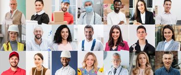 Un collage de persones de diferents professions.